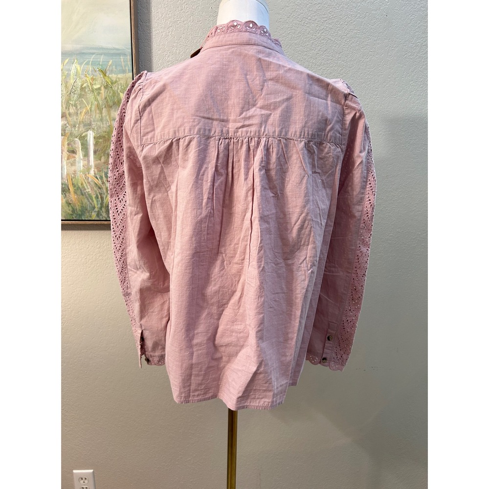 Boden Savannah Broderie Top Pink US 12 Eyelet Cottagecore - Picture 4 of 11